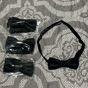 Elegant Black Bow Tie Set (4) for Boys